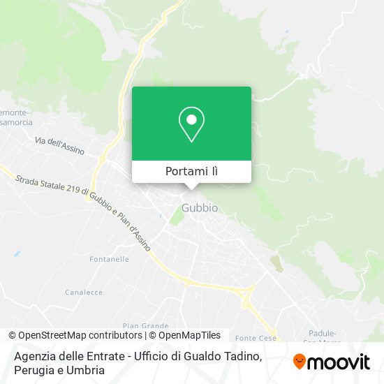 Mappa Agenzia delle Entrate - Ufficio di Gualdo Tadino