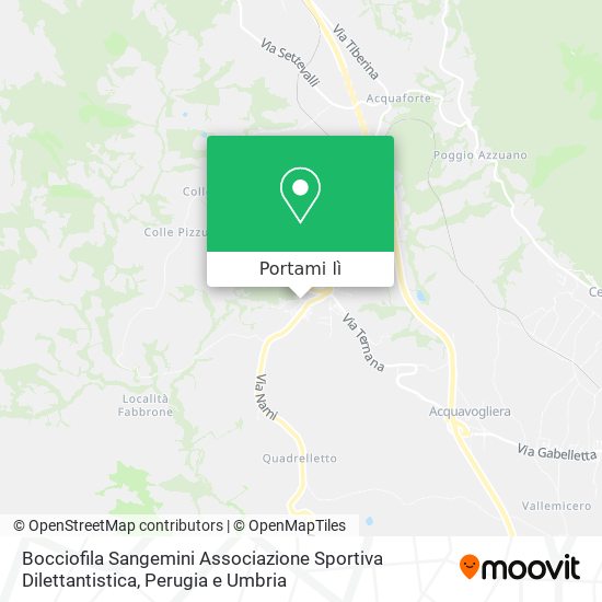 Mappa Bocciofila Sangemini Associazione Sportiva Dilettantistica