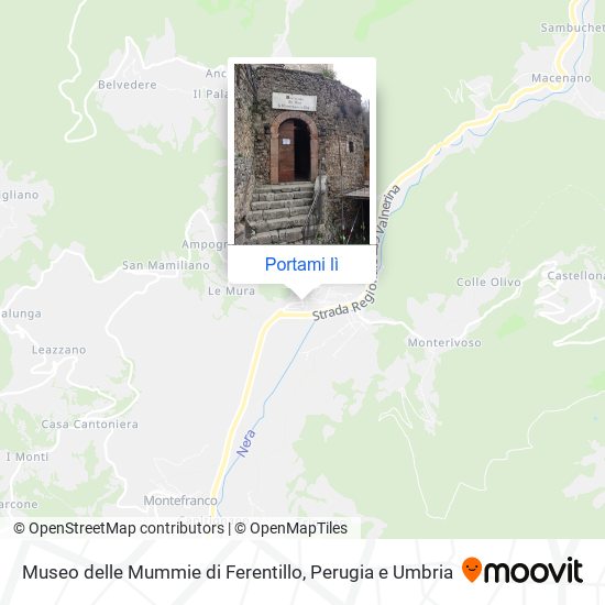 Mappa Museo delle Mummie di Ferentillo