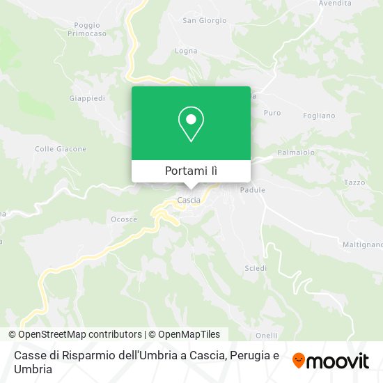 Mappa Casse di Risparmio dell'Umbria a Cascia