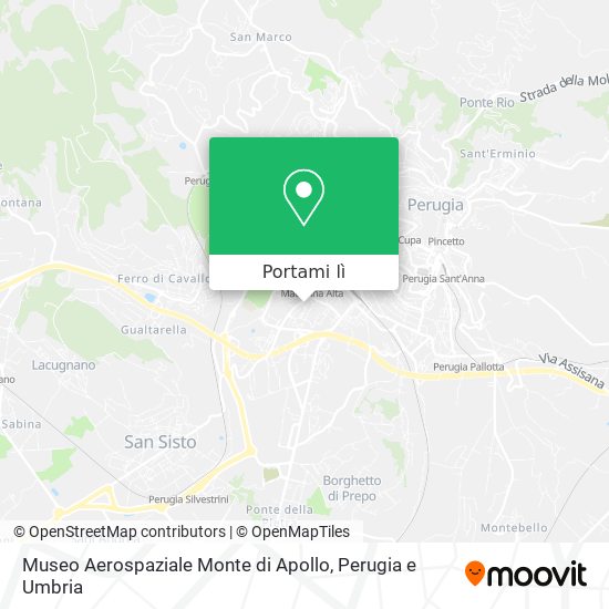 Mappa Museo Aerospaziale Monte di Apollo