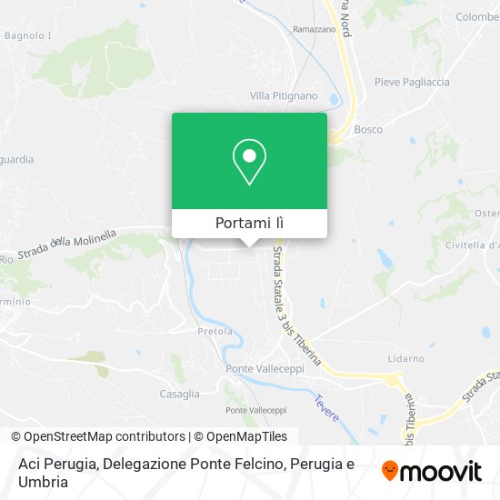 Mappa Aci Perugia, Delegazione Ponte Felcino