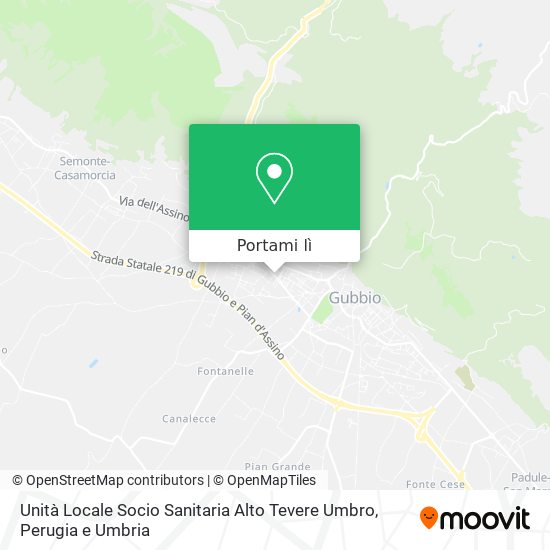 Mappa Unità Locale Socio Sanitaria Alto Tevere Umbro