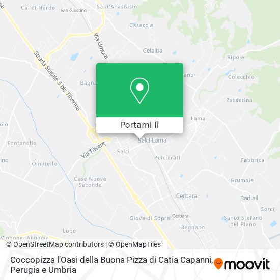 Mappa Coccopizza l'Oasi della Buona Pizza di Catia Capanni