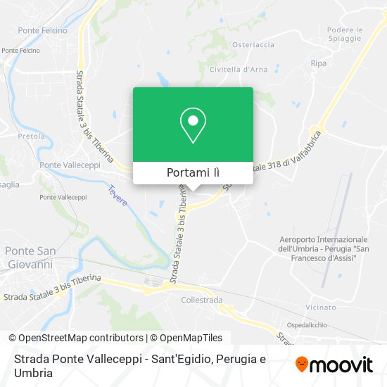 Mappa Strada Ponte Valleceppi - Sant'Egidio