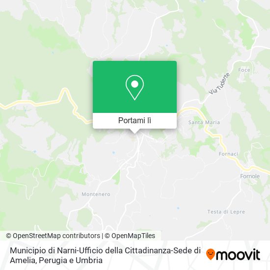 Mappa Municipio di Narni-Ufficio della Cittadinanza-Sede di Amelia