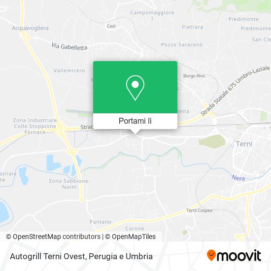 Mappa Autogrill Terni Ovest