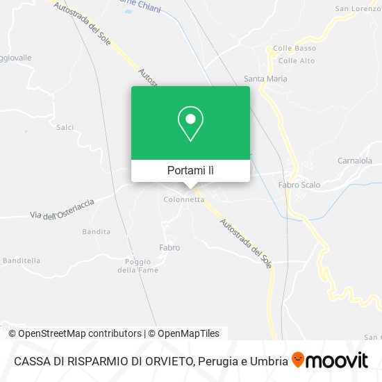 Mappa CASSA DI RISPARMIO DI ORVIETO