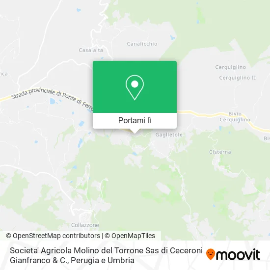Mappa Societa' Agricola Molino del Torrone Sas di Ceceroni Gianfranco & C.