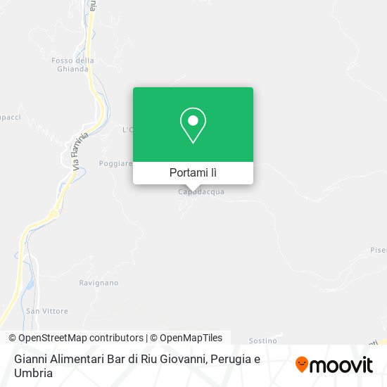 Mappa Gianni Alimentari Bar di Riu Giovanni