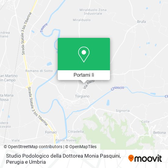 Mappa Studio Podologico della Dottorea Monia Pasquini