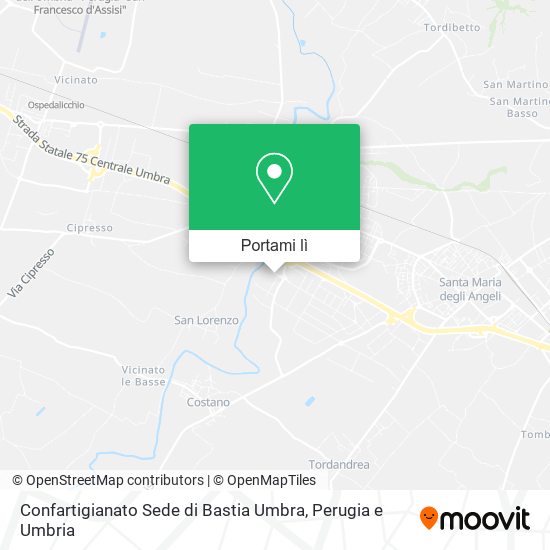 Mappa Confartigianato Sede di Bastia Umbra