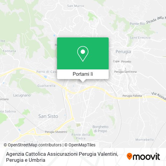 Mappa Agenzia Cattolica Assicurazioni Perugia Valentini