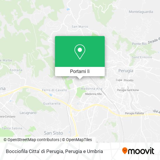 Mappa Bocciofila Citta' di Perugia