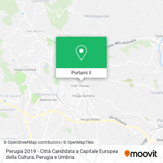 Mappa Perugia 2019 - Città Candidata a Capitale Europea della Cultura