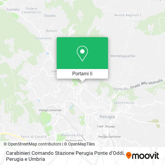 Mappa Carabinieri Comando Stazione Perugia Ponte d'Oddi