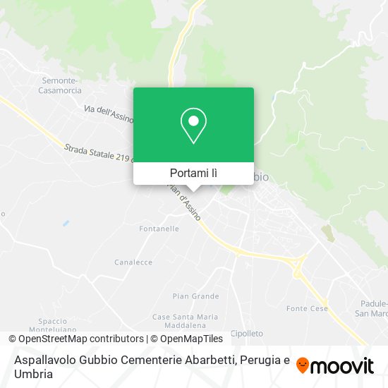 Mappa Aspallavolo Gubbio Cementerie Abarbetti
