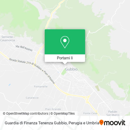 Mappa Guardia di Finanza Tenenza Gubbio