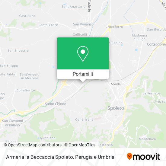 Mappa Armeria la Beccaccia Spoleto