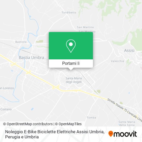 Mappa Noleggio E-Bike Biciclette Elettriche Assisi Umbria