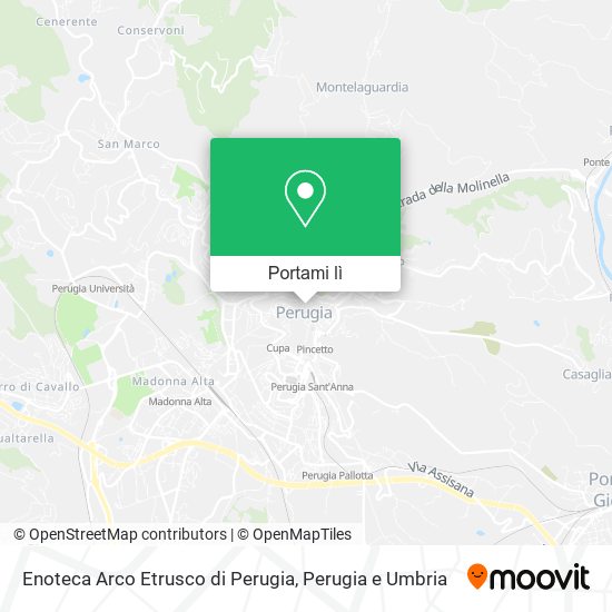 Mappa Enoteca Arco Etrusco di Perugia