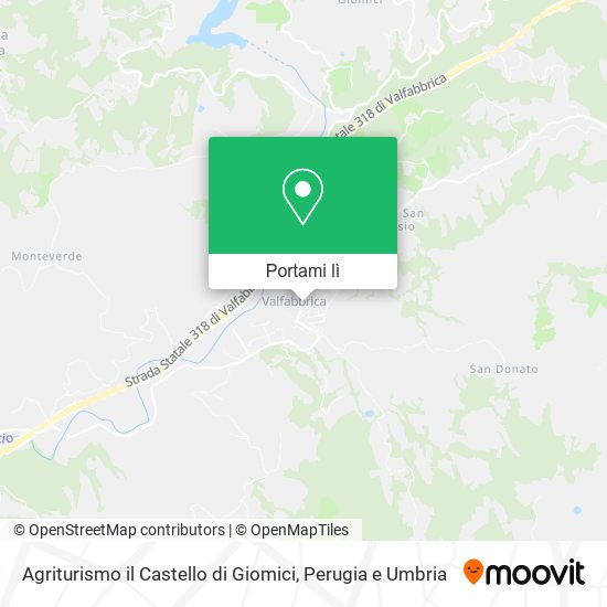 Mappa Agriturismo il Castello di Giomici