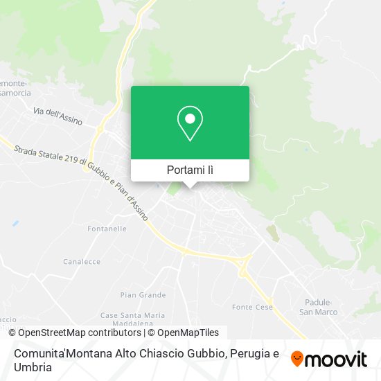 Mappa Comunita'Montana Alto Chiascio Gubbio