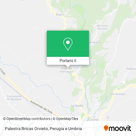 Mappa Palestra Bricas Orvieto