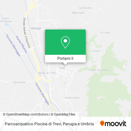 Mappa Parcoacquatico Piscina di Trevi