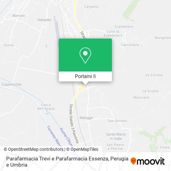 Mappa Parafarmacia Trevi e Parafarmacia Essenza