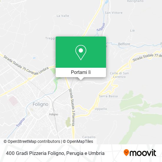 Mappa 400 Gradi Pizzeria Foligno