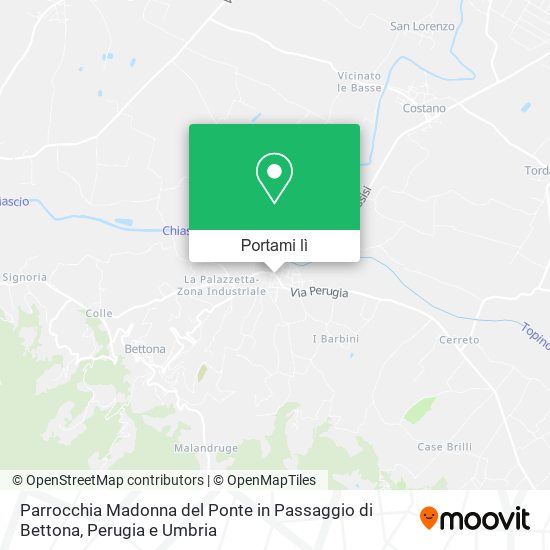 Mappa Parrocchia Madonna del Ponte in Passaggio di Bettona