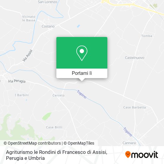 Mappa Agriturismo le Rondini di Francesco di Assisi