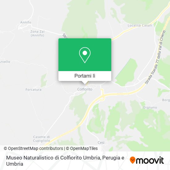 Mappa Museo Naturalistico di Colfiorito Umbria