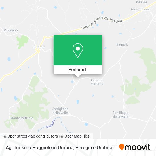 Mappa Agriturismo Poggiolo in Umbria