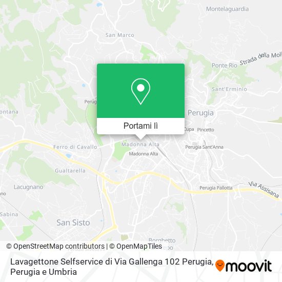 Mappa Lavagettone Selfservice di Via Gallenga 102 Perugia