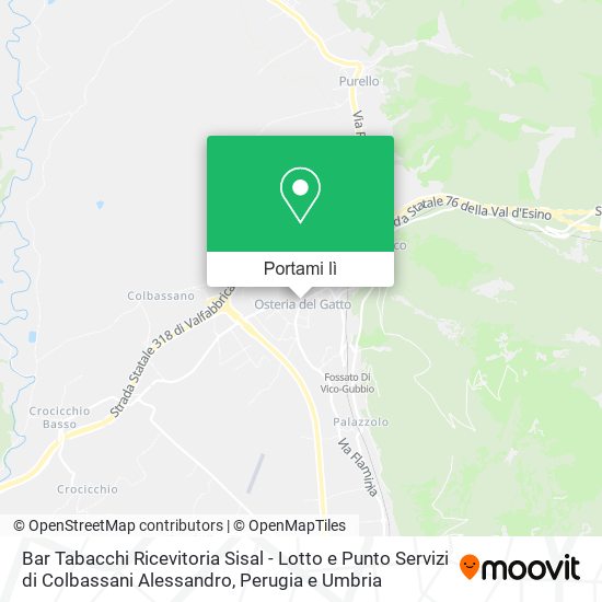 Mappa Bar Tabacchi Ricevitoria Sisal - Lotto e Punto Servizi di Colbassani Alessandro