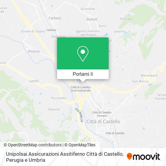 Mappa Unipolsai Assicurazioni Assitiferno Città di Castello