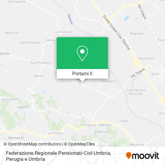 Mappa Federazione Regionale Pensionati-Cisl-Umbria