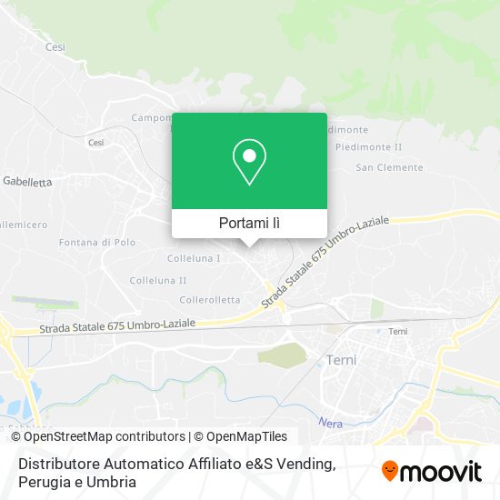 Mappa Distributore Automatico Affiliato e&S Vending