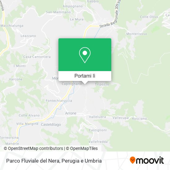 Mappa Parco Fluviale del Nera