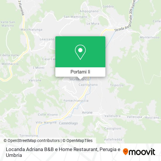 Mappa Locanda Adriana B&B e Home Restaurant