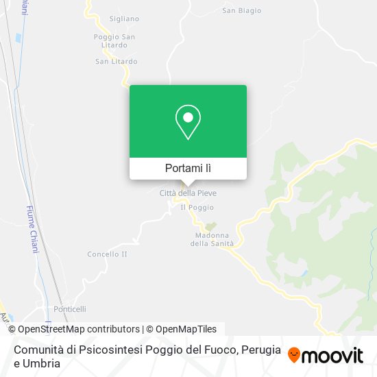 Mappa Comunità di Psicosintesi Poggio del Fuoco