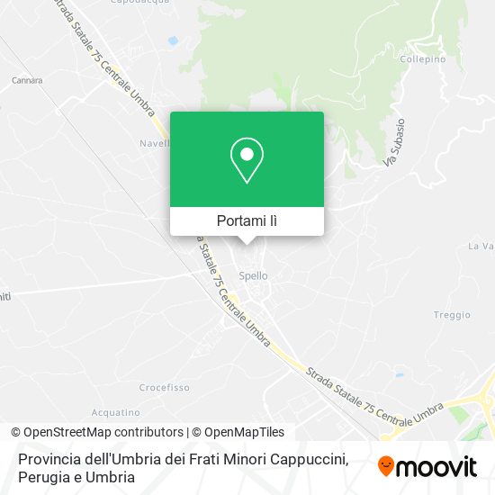 Mappa Provincia dell'Umbria dei Frati Minori Cappuccini