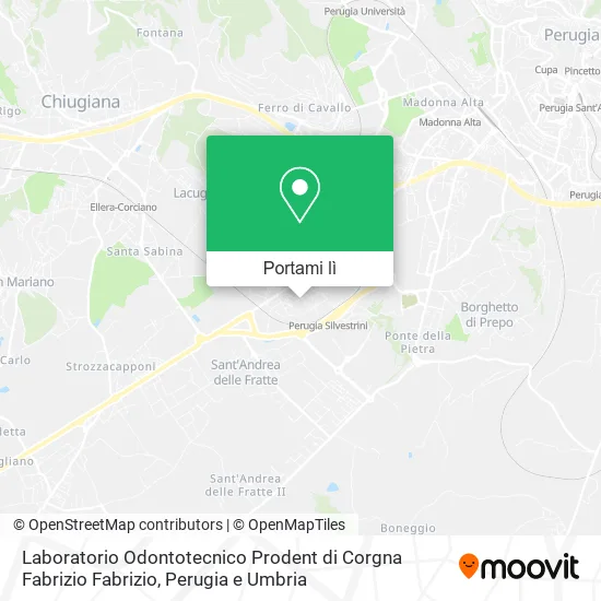 Mappa Laboratorio Odontotecnico Prodent di Corgna Fabrizio Fabrizio