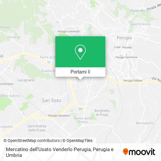 Mappa Mercatino dell'Usato Venderlo Perugia
