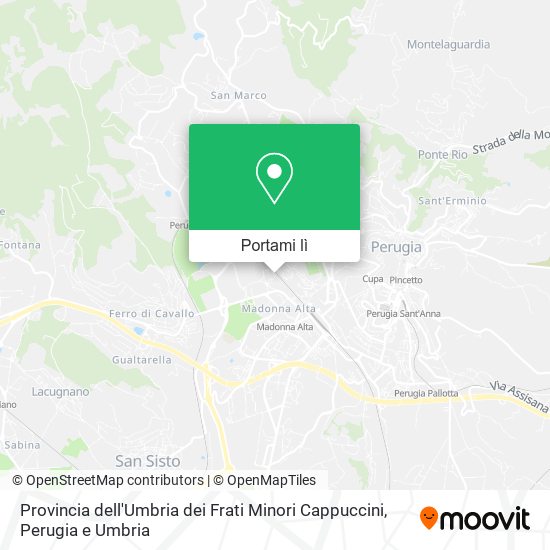 Mappa Provincia dell'Umbria dei Frati Minori Cappuccini