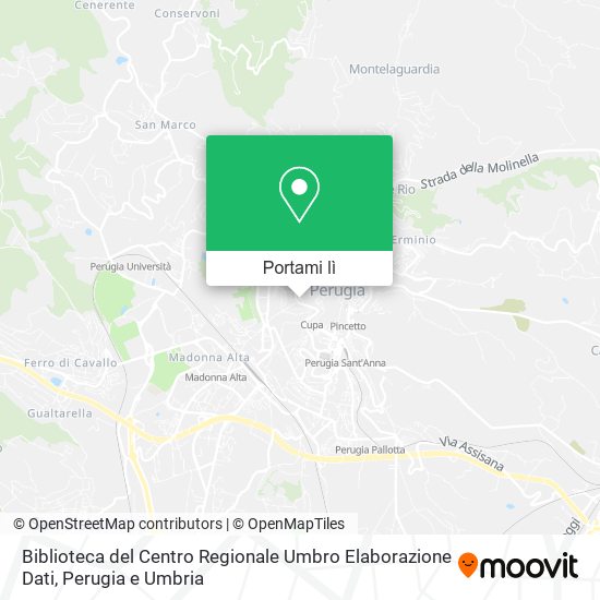 Mappa Biblioteca del Centro Regionale Umbro Elaborazione Dati