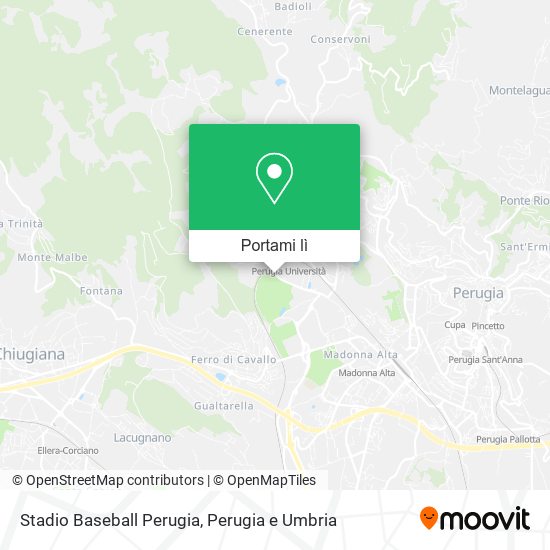 Mappa Stadio Baseball Perugia