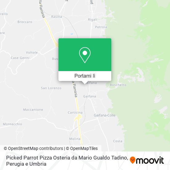 Mappa Picked Parrot Pizza Osteria da Mario Gualdo Tadino